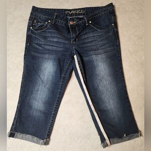 Rue21 Blue Ankle Cropped Jeans with Distressed Details